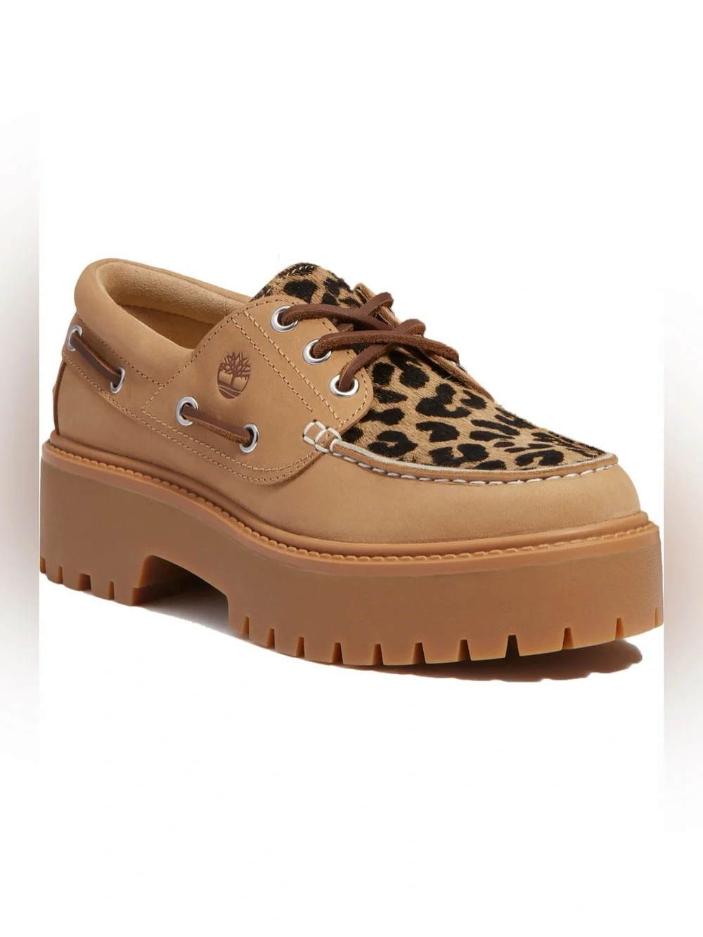 Timberland Stone Street Genuine Calf Hair Platform Boat Shoes